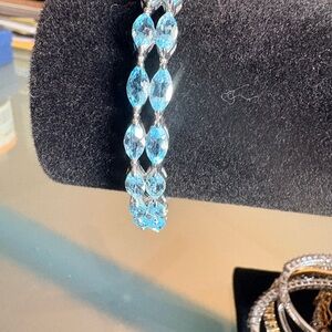 Marquise-Cut Sterling Bracelet